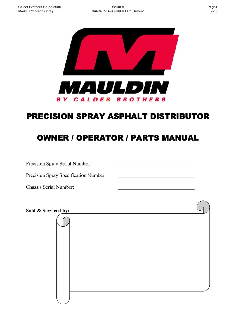 Calder Brothers Mauldin Precision Spray Owner/Operator & Parts Manual