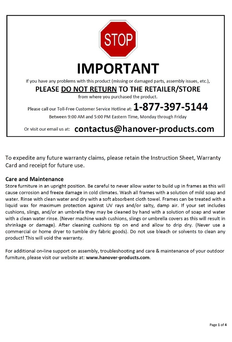 Hanover Venice VENDN7PCSW-2 User manual