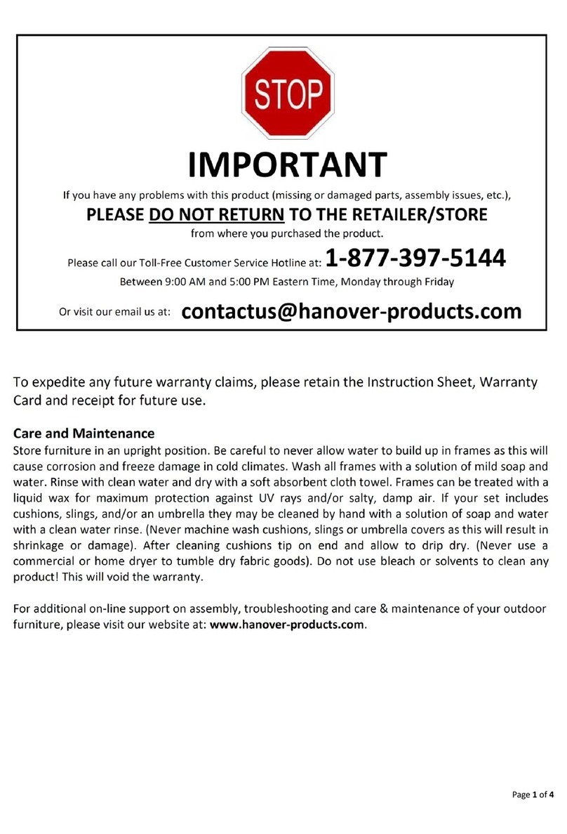 Hanover Riley RLYDN7PC-GRY User manual