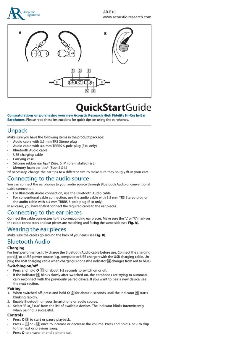 Acoustic Research AR-E10 quick start guide