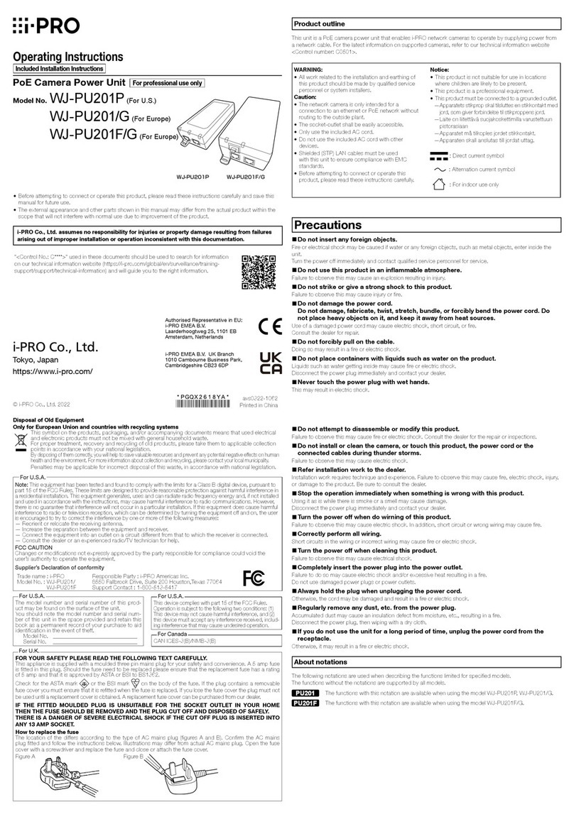 i-PRO WJ-PU201 operating instructions