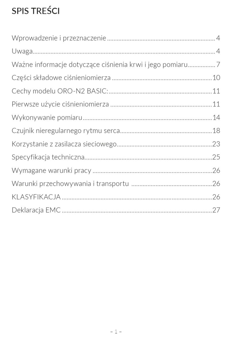 Oromed ORO-N2 BASIC User manual