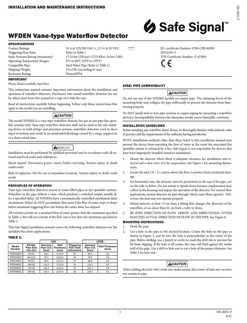 Safe Signal WFD20EN Installation and maintenance instructions
