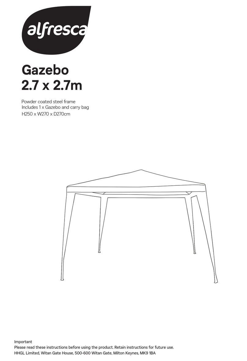 alfresca Gazebo 2.7 x 2.7m quick start guide