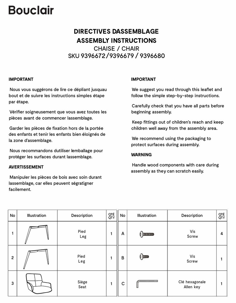 Bouclair 9396672 Assembly instructions