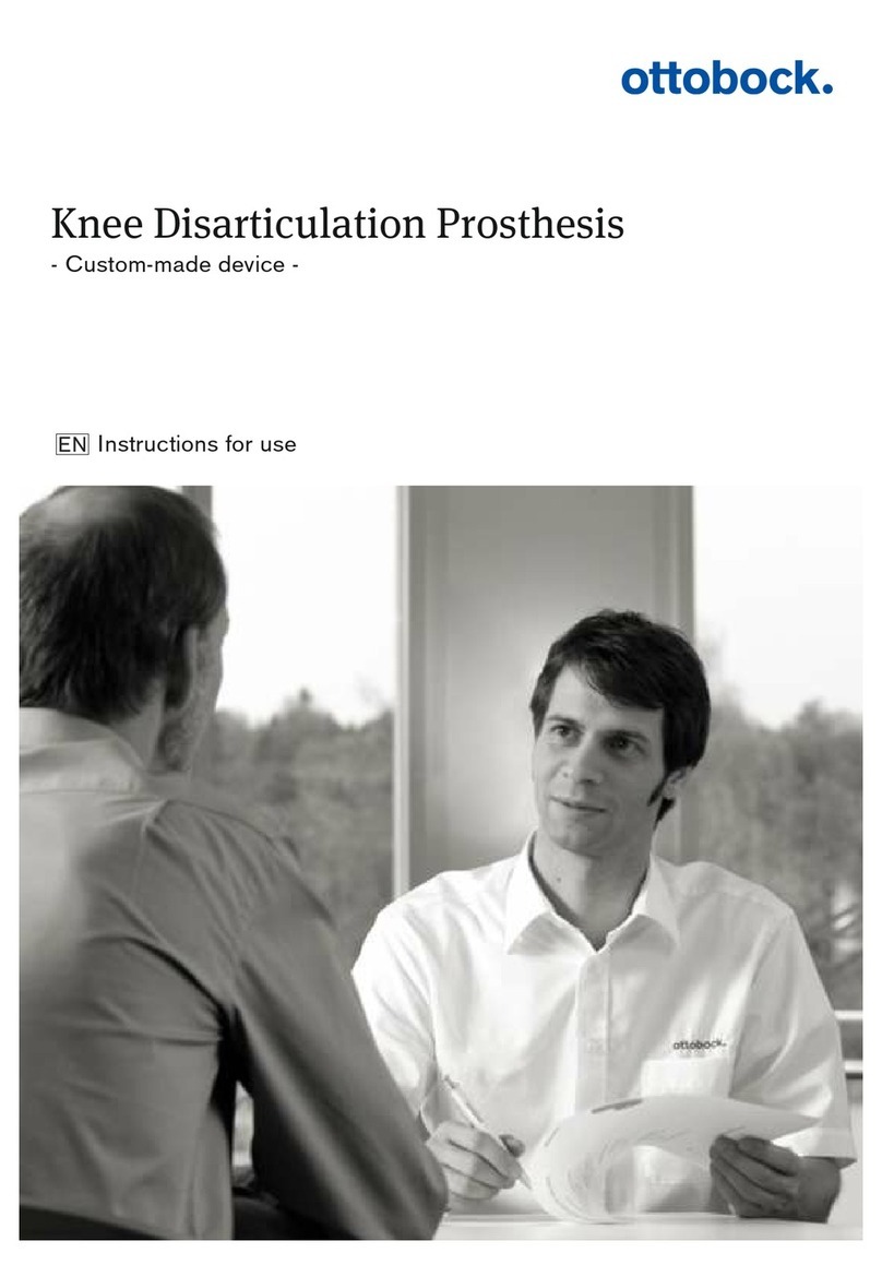 Otto Bock Knee Disarticulation Prosthesis User manual