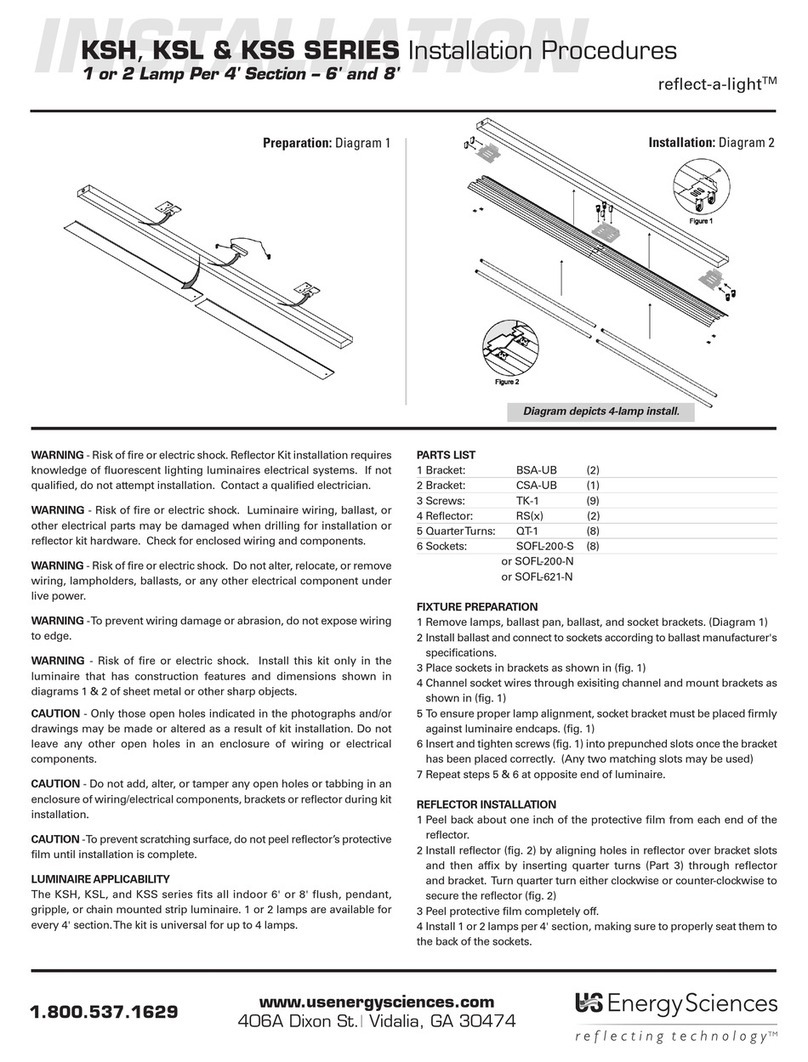 US Energy Sciences reflect-a-light KSH Series Installation procedures