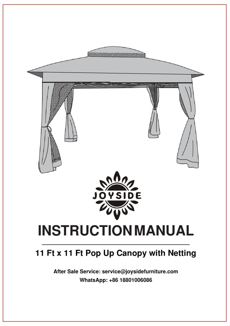Joyside 11 Ft x 11 Ft Pop Up Canopy with Netting instruction manual Joyside 11 Ft x 11 Ft Pop Up Canopy with Netting instruction manual