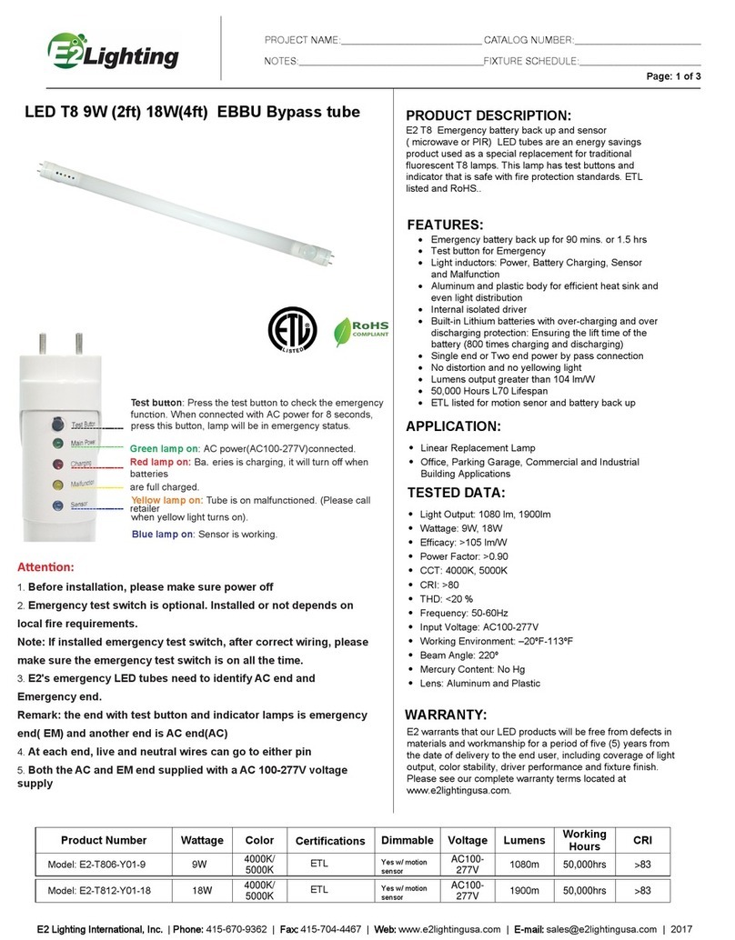E2 Lighting E2-T806-Y01-9 User manual