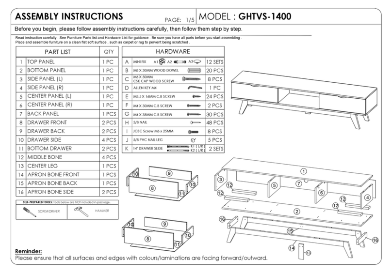overstock GHTVS-1400 Assembly instructions