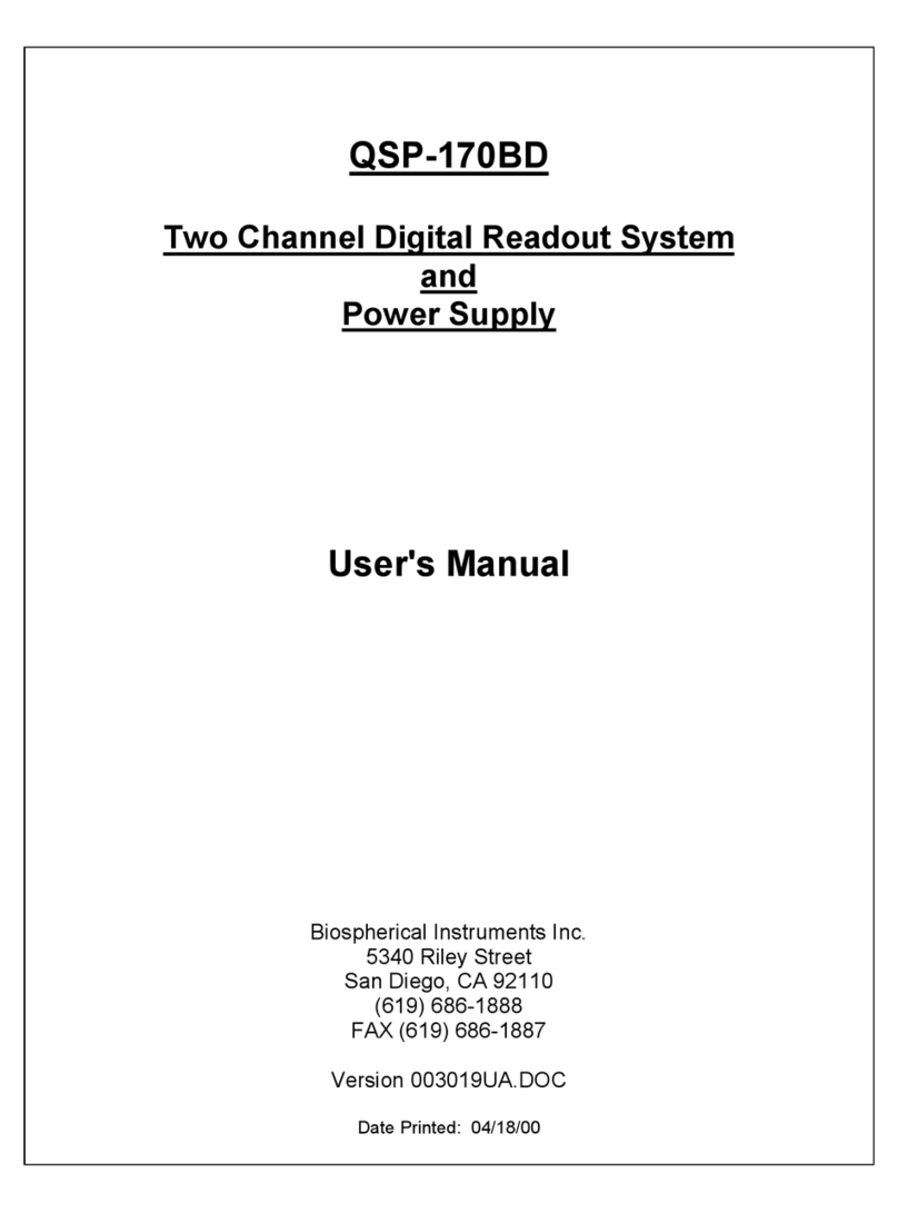 Biospherical Instruments Inc QSP-170BD User manual