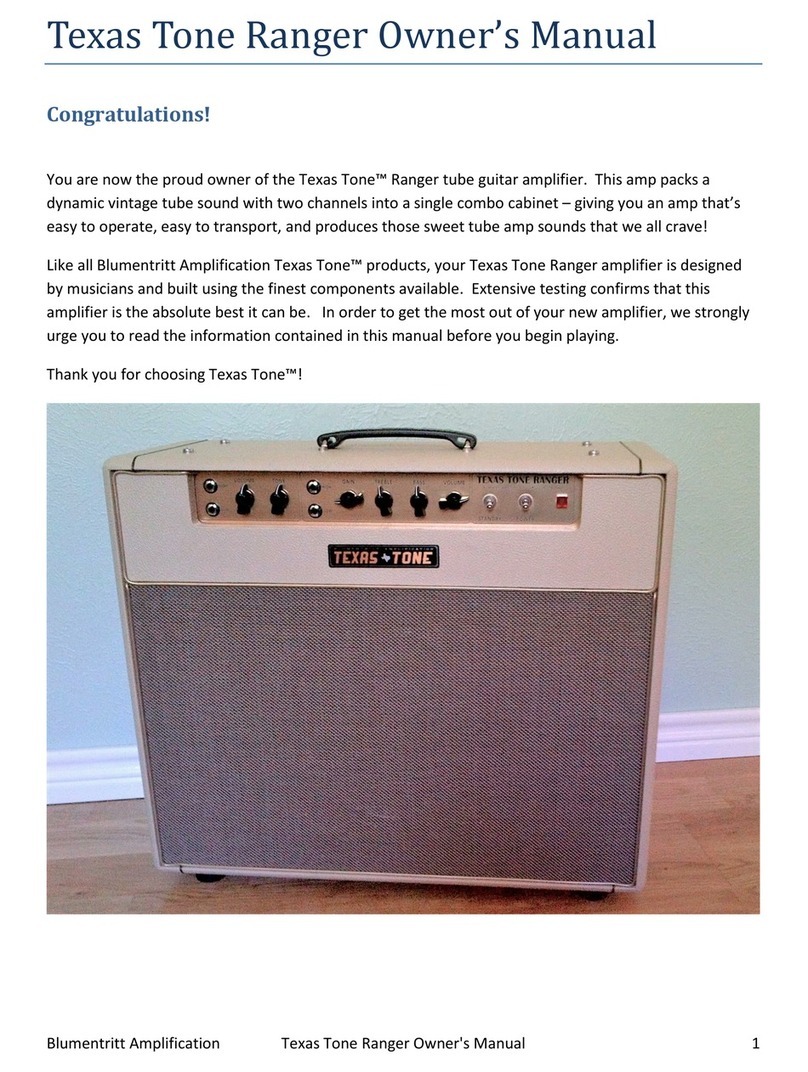 Blumentritt Amplification Texas Tone Ranger owner's manual