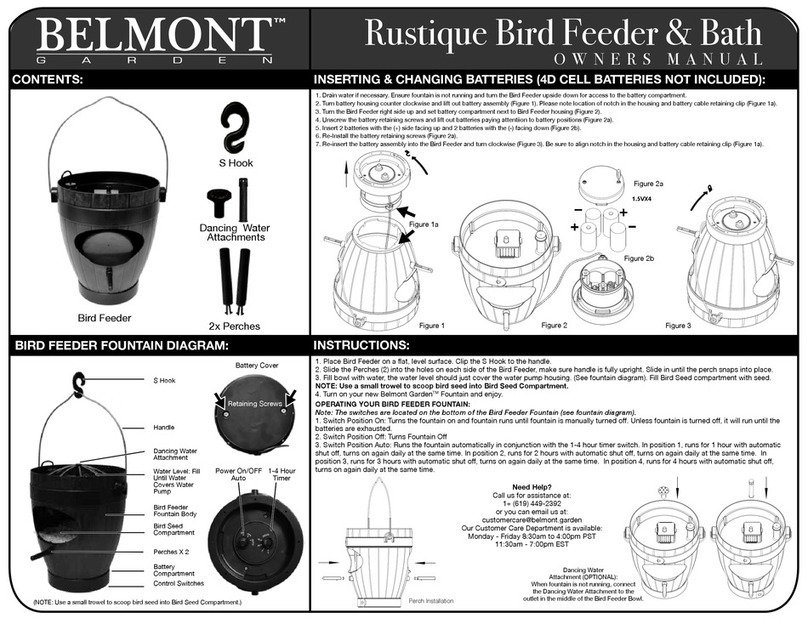 Belmont Garden Rustique Bird Feeder & Bath owner's manual