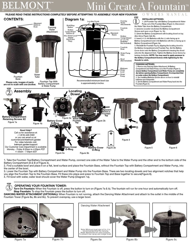 Belmont Garden Mini Create A Fountain owner's manual
