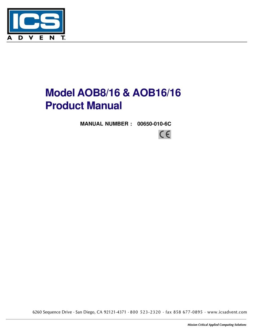 ICS Advent AOB8/16 User manual