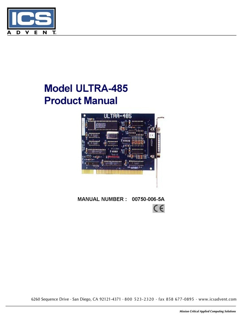 ICS Advent ULTRA-485 User manual