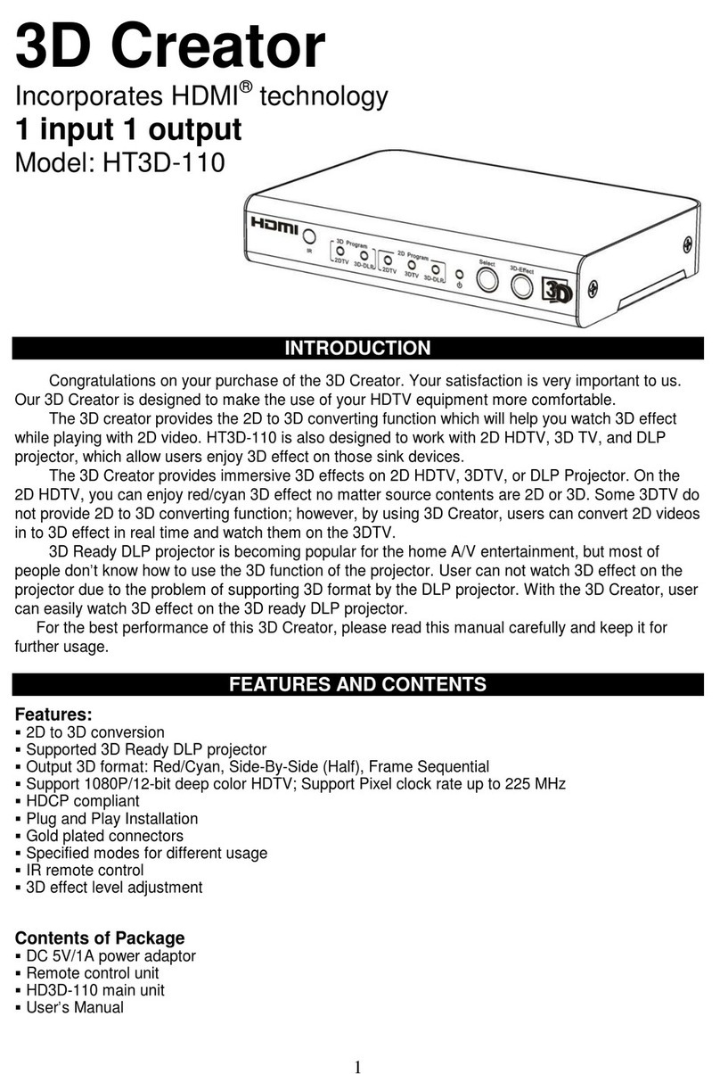 3D Creator HT3D-110 quick start guide
