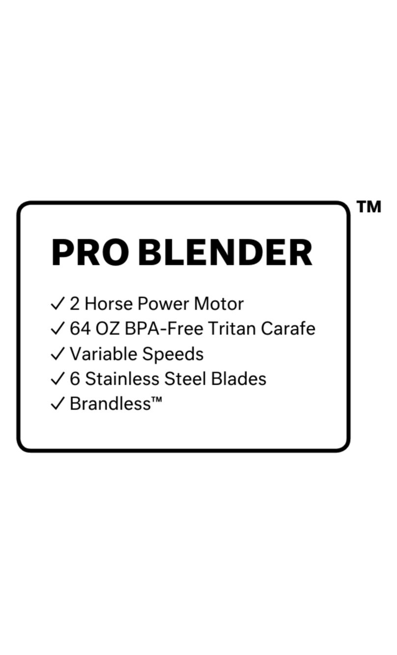 Brandless PRO BLENDER 57001 instruction manual