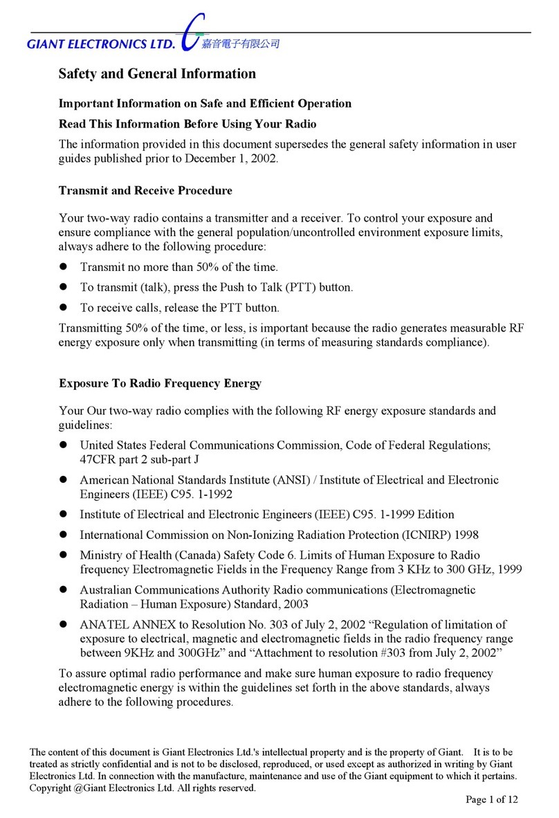 Giant Electronics T8220 manual