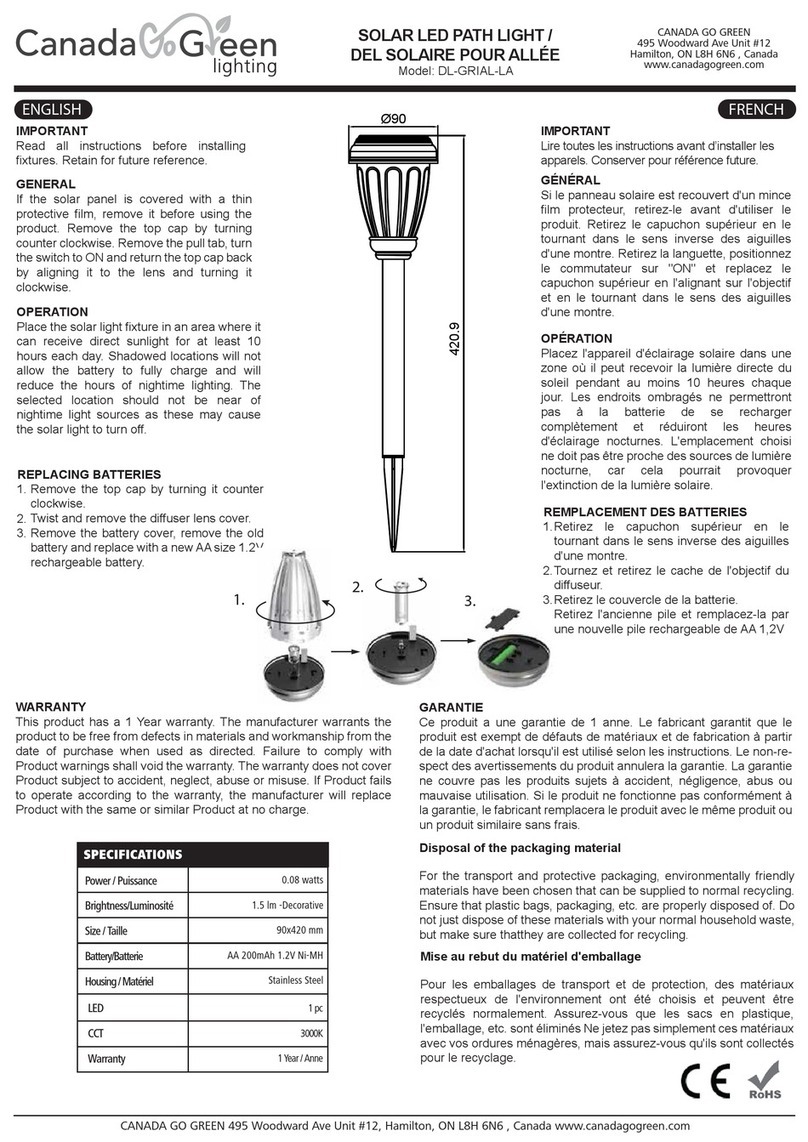 Canada Go Green DL-GRIAL-LA quick start guide