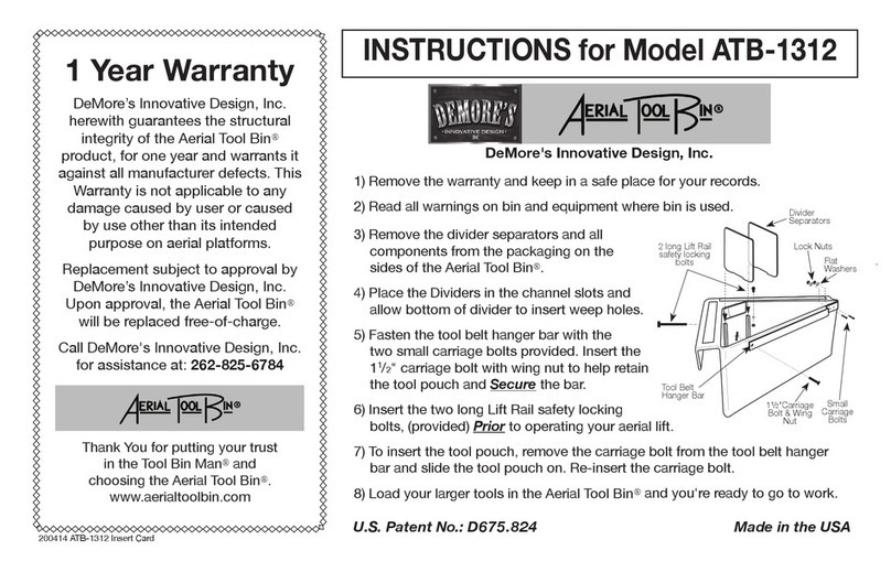 DeMore's Innovative Design Aerial Tool Bin ATB-1312 instructions