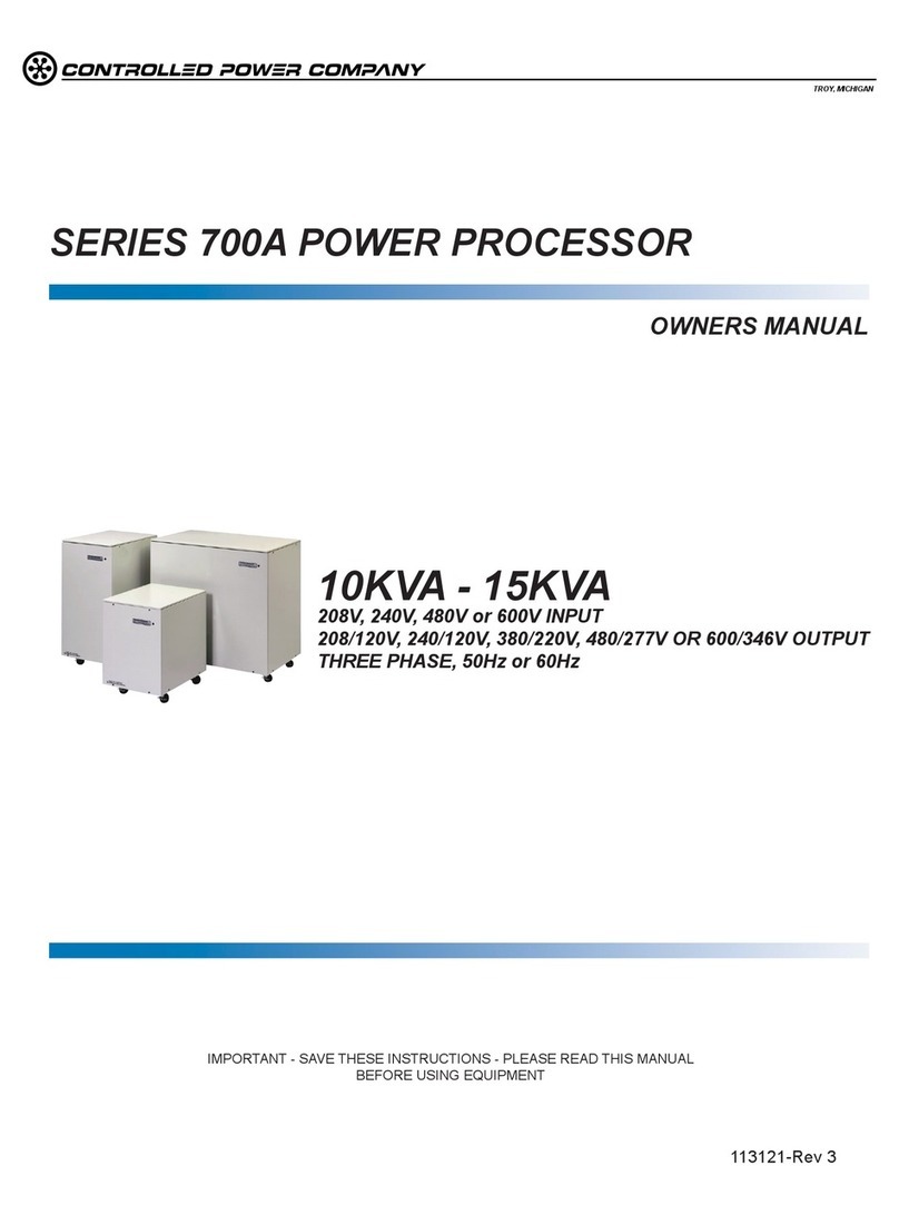 CONTROLLED POWER 700A owner's manual