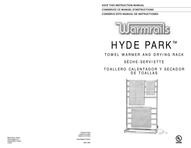 Focus Bath Warmrails HYDE PARK instruction manual