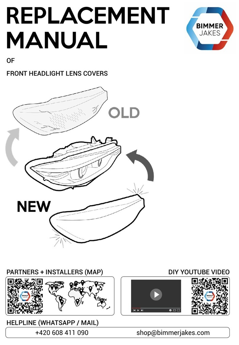 Bimmer Jakes FRONT HEADLIGHT LENS COVER Replacement manual