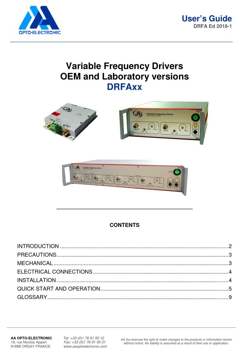 OPTO-ELECTRONIC DRFA Series user guide OPTO-ELECTRONIC DRFA Series user guide