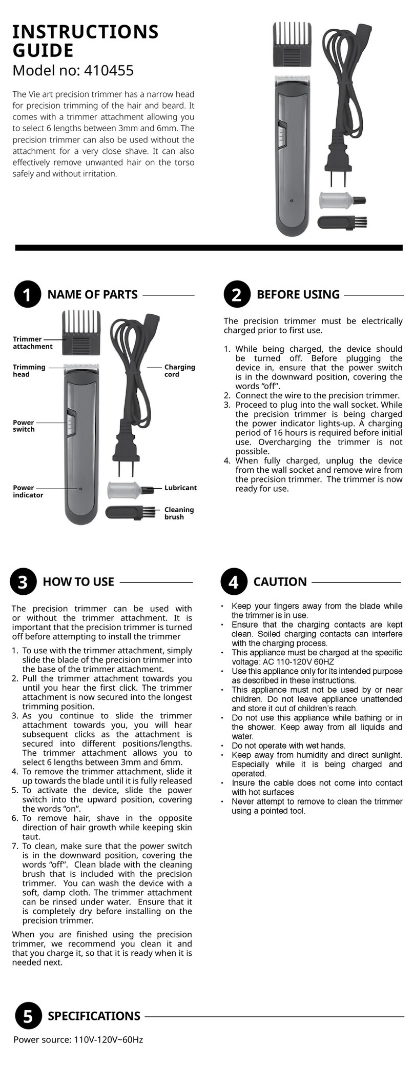Masdel 410455 Instruction guide