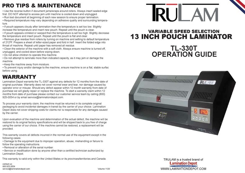 TruLam TL-330T Operation guide
