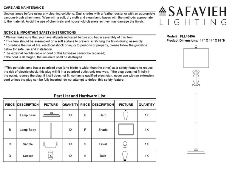 Safavieh Lighting FLL4049A quick start guide