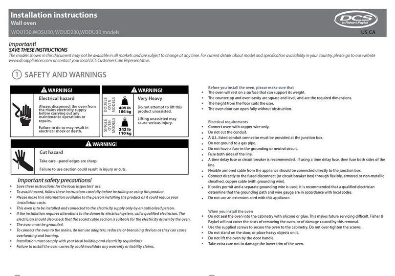 Fisher & Paykel DCS WOSU30 User manual Fisher & Paykel DCS WOSU30 User manual