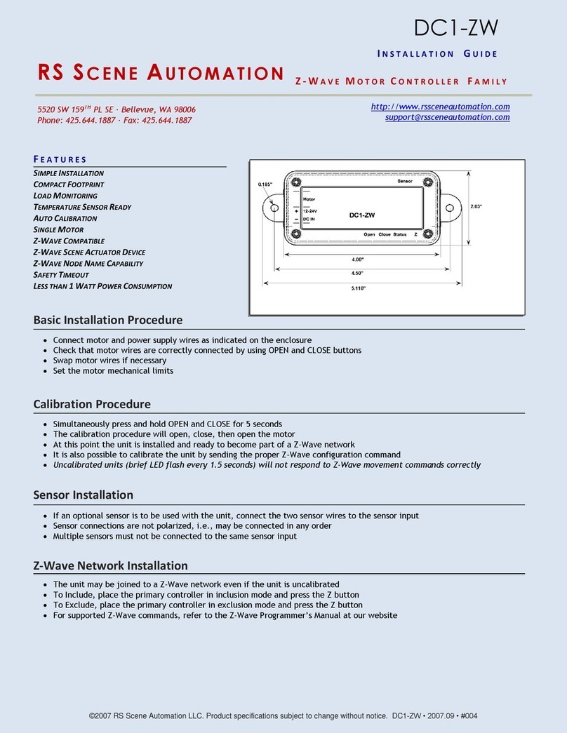 RS Scene Automation DC1-ZW installation guide