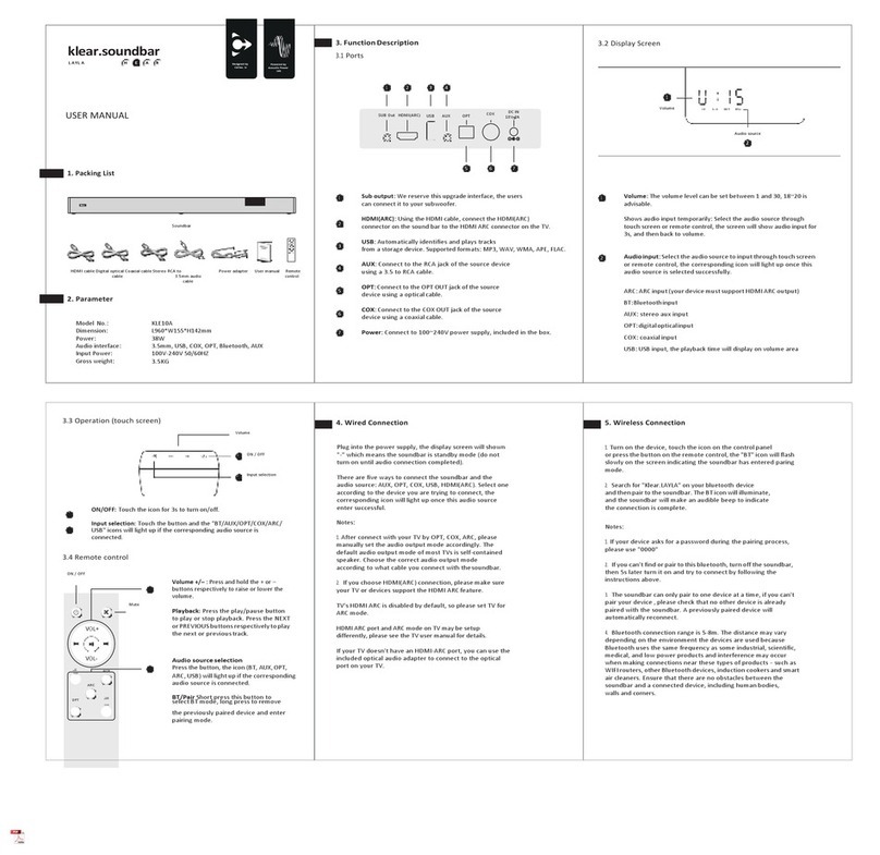 klear LAYLA KLE10A User manual
