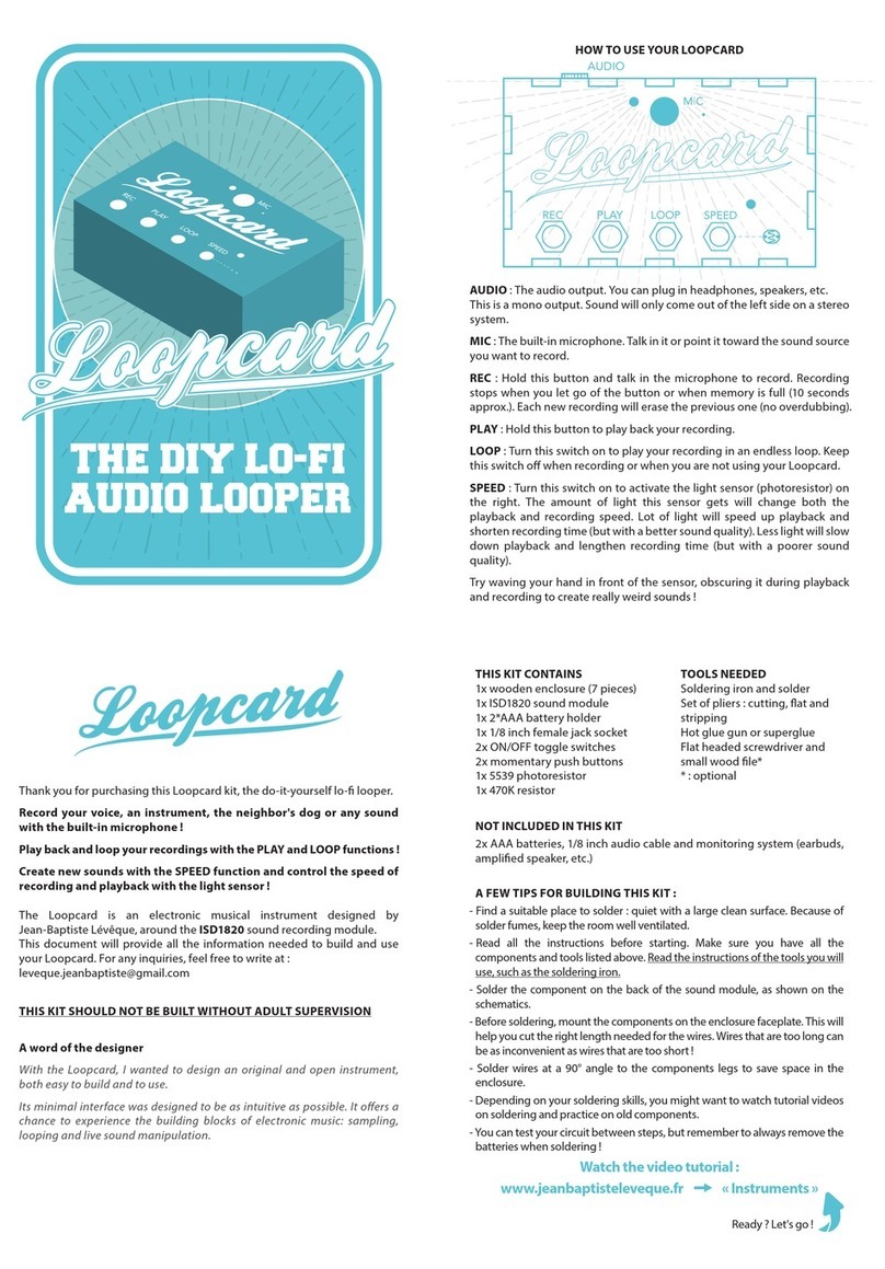 Loopcard THE DIY LO-FI AUDIO LOOPER quick guide