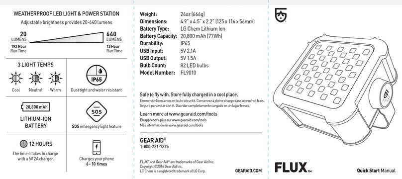 GEAR AID FLUX FL9010 Instruction manual