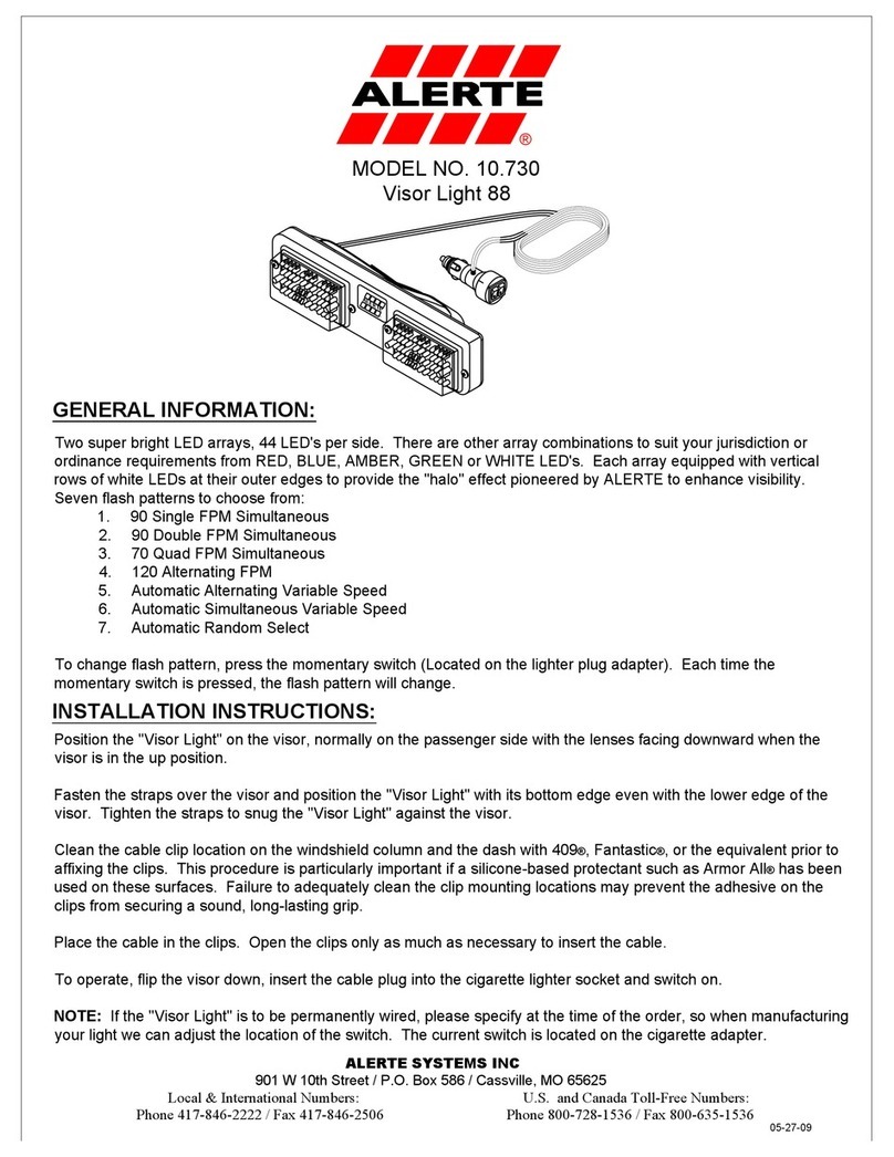 ALERTE Visor Light 88 instructions