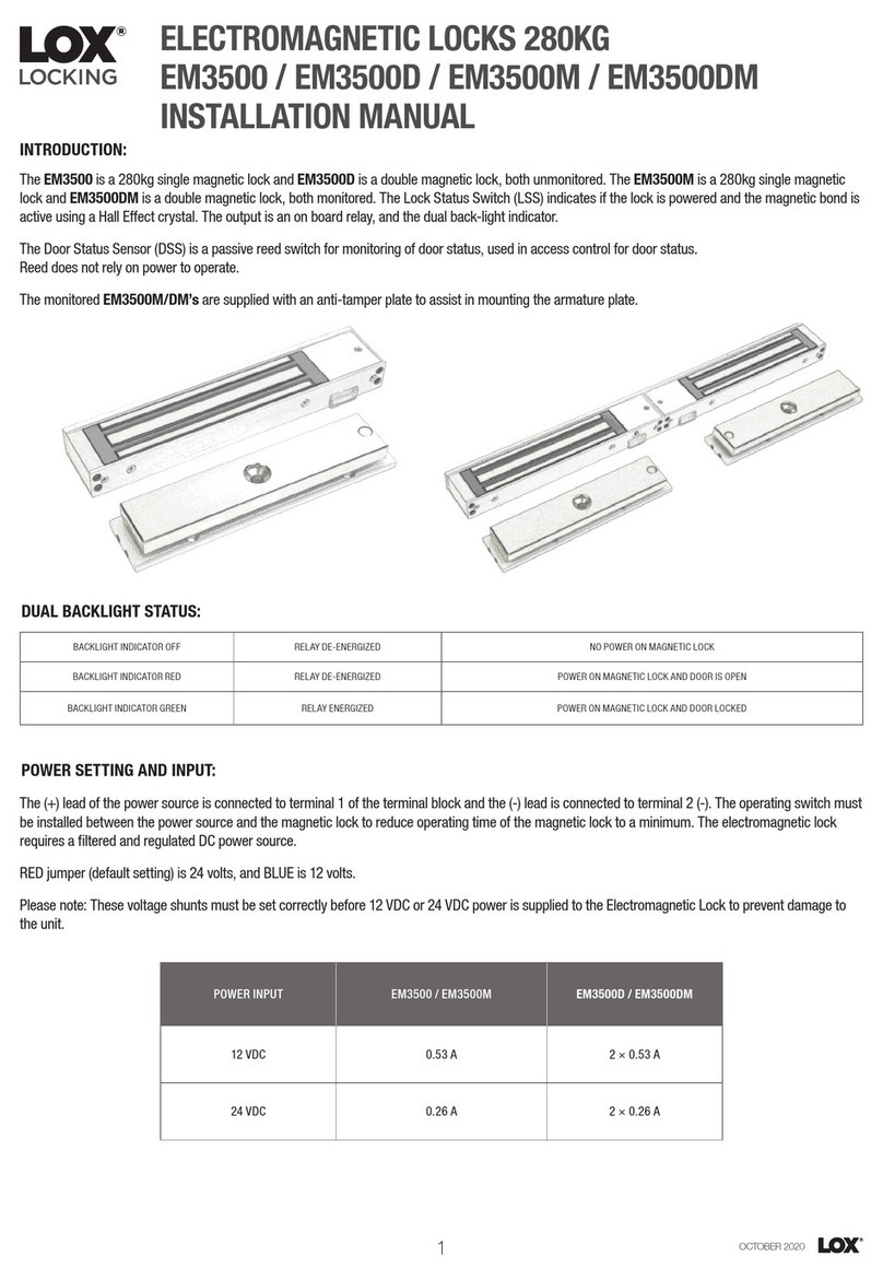 LOX LOCKING EM3500 installation manual
