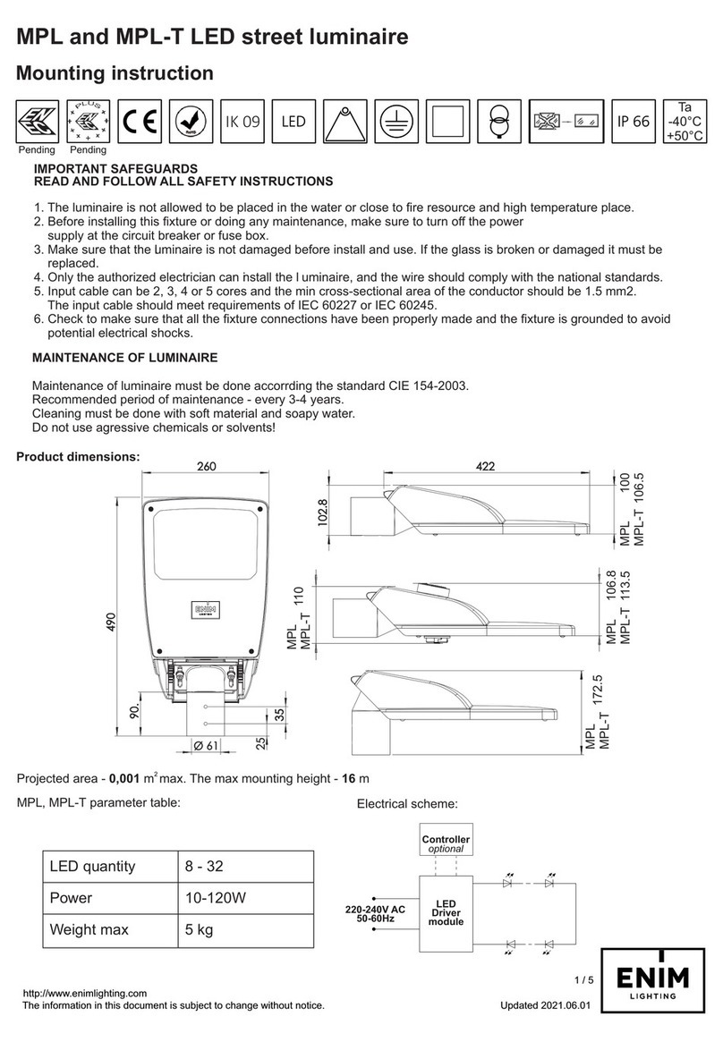 ENIM LIGHTING MPL Mounting instruction