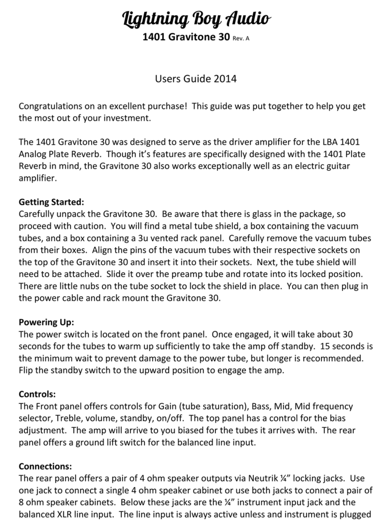 Lightning Boy Audio 1401 Gravitone 30 User manual