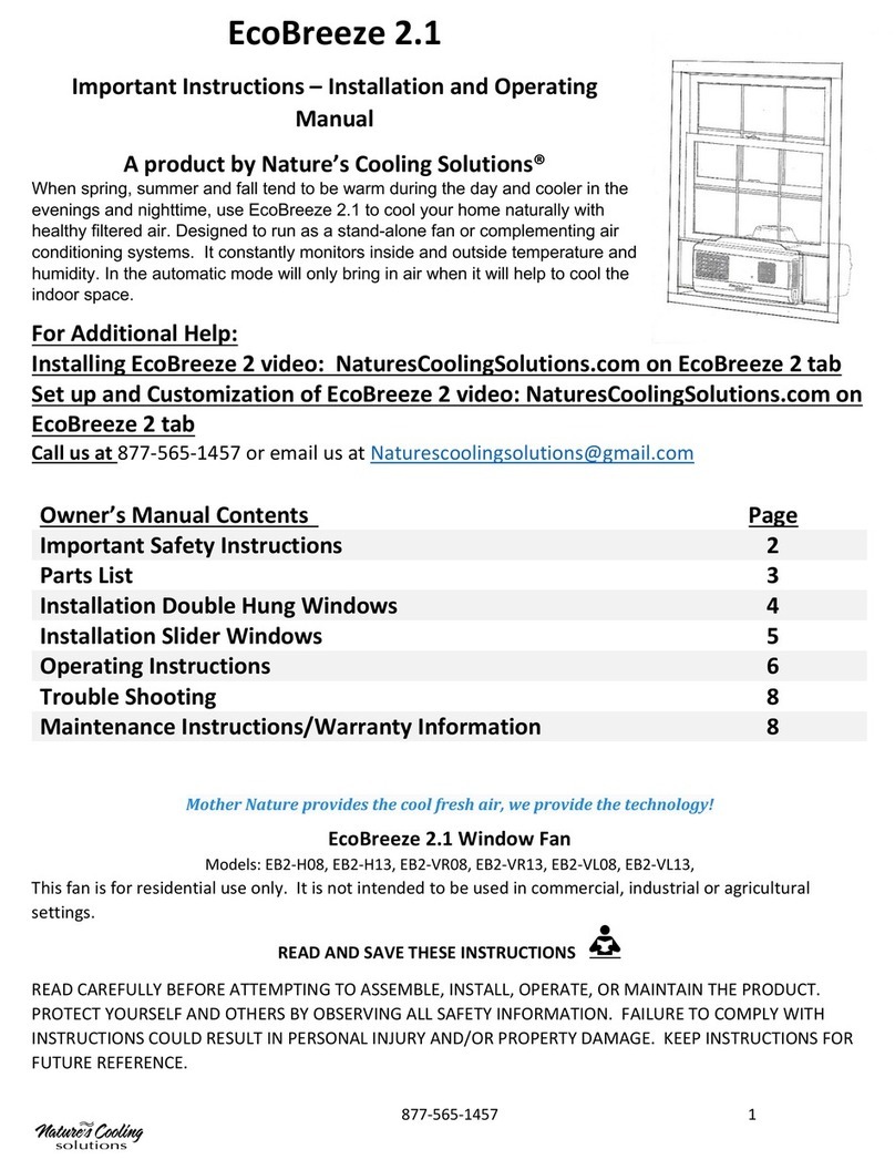 Nature's Cooling Solutions EcoBreeze 2.1 Important Instructions – Installation and Operating Manual Nature's Cooling Solutions EcoBreeze 2.1 Important Instructions – Installation and Operating Manual