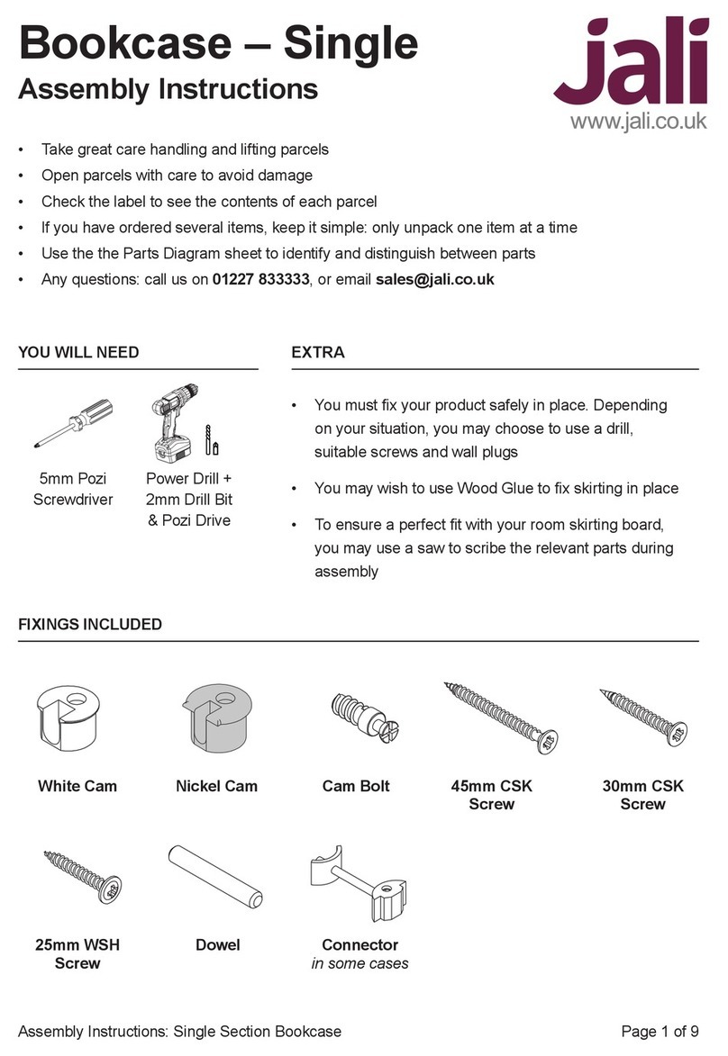 jali Bookcase - Single Assembly instructions