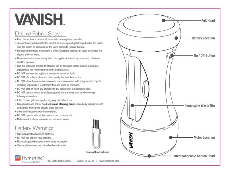 Hyman VANISH quick start guide