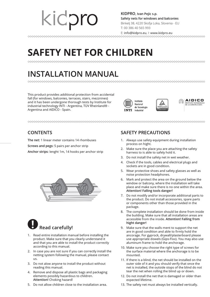 KIDPRO Safety Net for Children installation manual KIDPRO Safety Net for Children installation manual