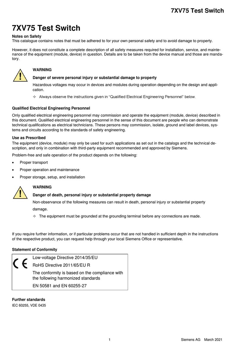 Siemens 7XV75 User manual