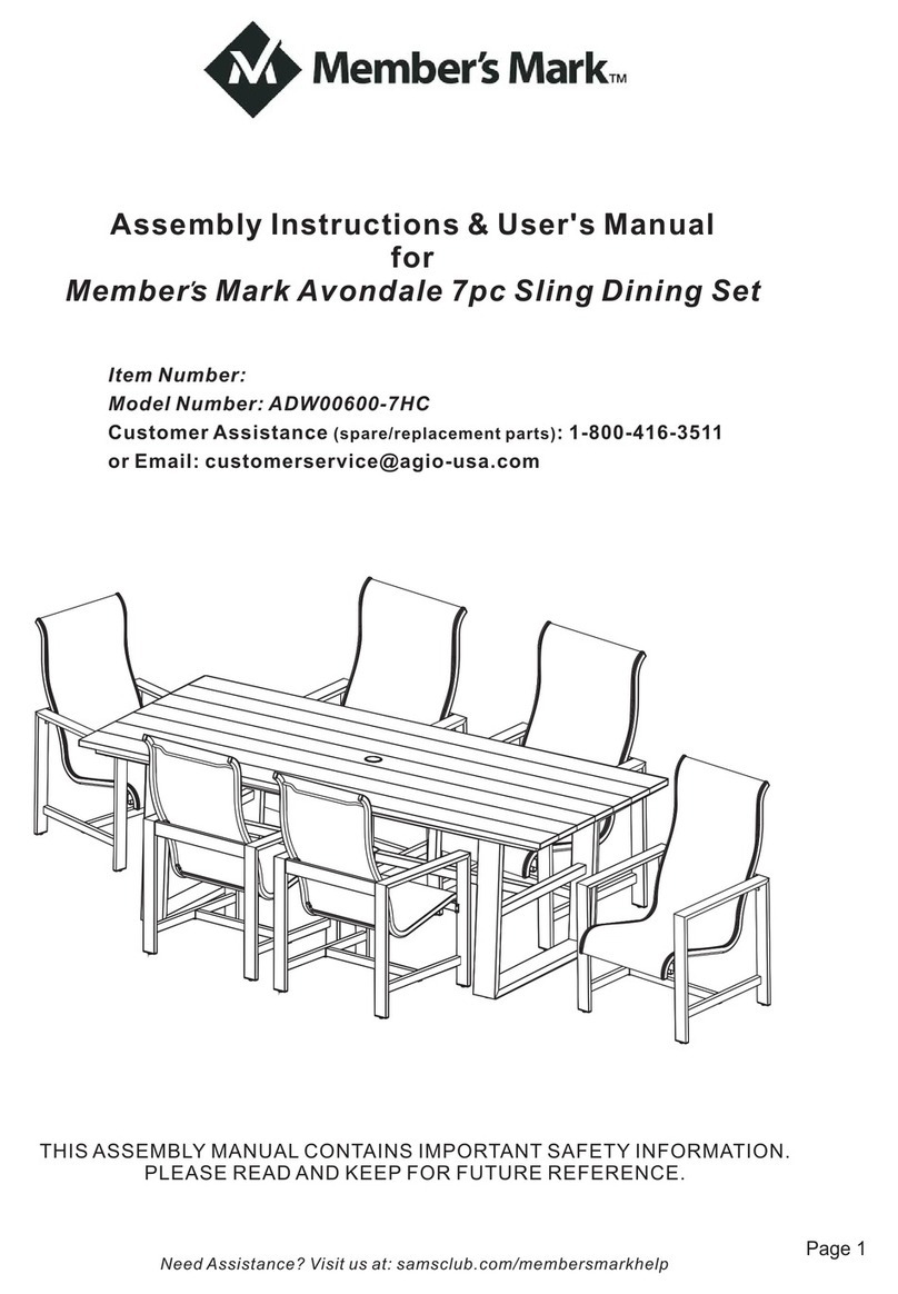 Members Mark Avondale ADW00600-7HC Owner's manual