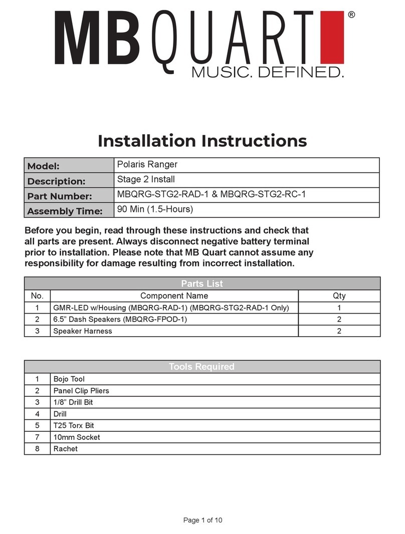 MB QUART Polaris Ranger User manual