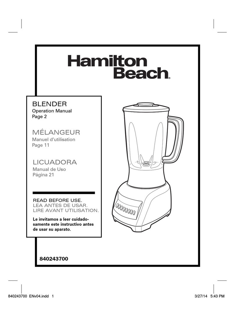 Hamilton Beach 840243700 Operation manual