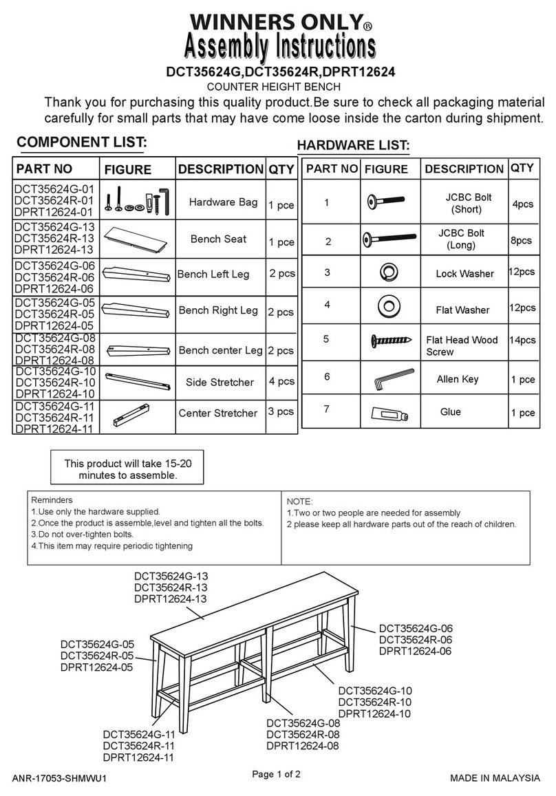 Winners Only DCT35624G Assembly instructions
